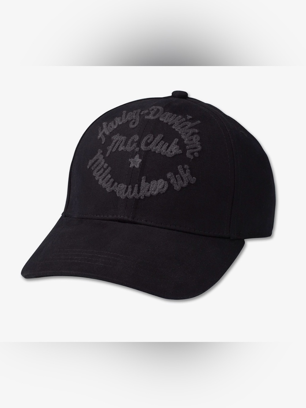 Harley-Davidson Club Crew Baseball Cap Black Beauty Adjustable OS 97758-23VW New